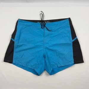 Kuhl Mens Blue Black Colorblock Board Shorts Swim Trunks Size 38 Stretch Panels